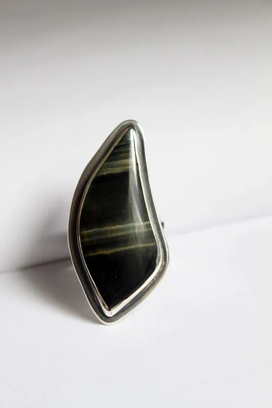 Runes of life, nordic ring in sterling silver and Tiger’s Eye