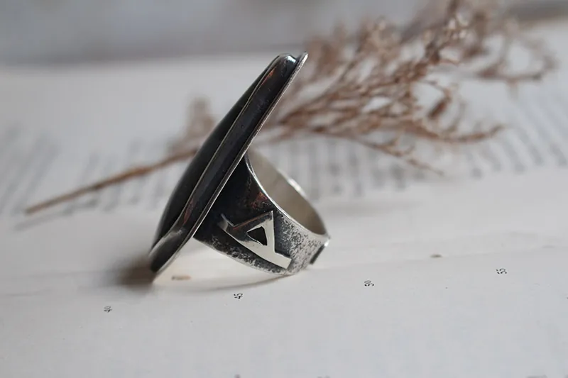 Runes of life, nordic ring in sterling silver and Tiger’s Eye