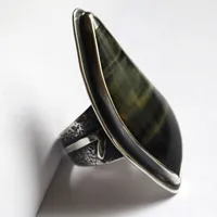 Runes of life, nordic ring in sterling silver and Tiger’s Eye