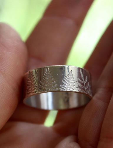 Raden, fern ring in sterling silver