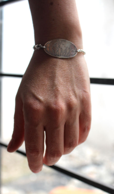 Roots, world map bracelet in sterling silver