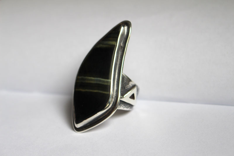 Runes of life, Nordic ring in sterling silver and tiger eye