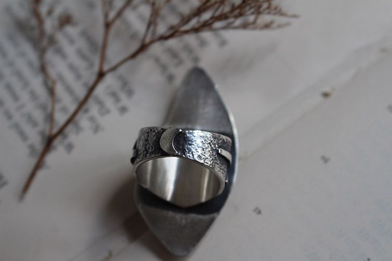 Runes of life, Nordic ring in sterling silver and tiger eye