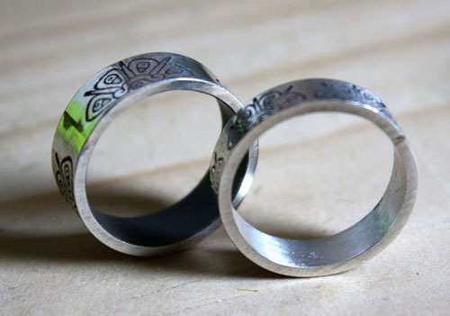 Sacred star, tribal Mayan sun ring in sterling silver