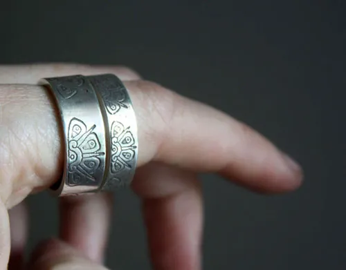 Sacred star, tribal Mayan sun ring in sterling silver
