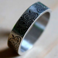 Sacred star, tribal Mayan sun ring in sterling silver