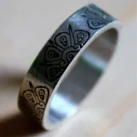 Sacred star, tribal Mayan sun ring in sterling silver
