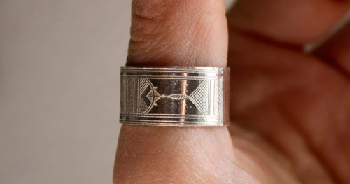 Sahara, Tuareg ethnic tribal ring in sterling silver