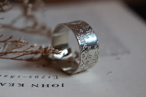 Sakura, Japanese cherry blossom ring in silver