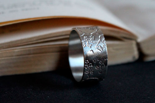 Sakura, Japanese cherry blossom ring in silver