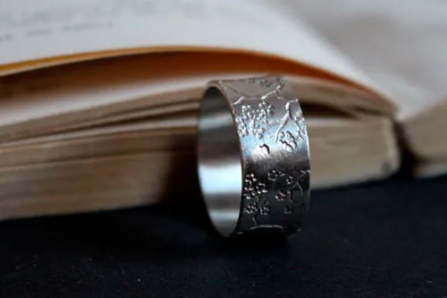 Sakura, Japanese cherry blossom ring in silver