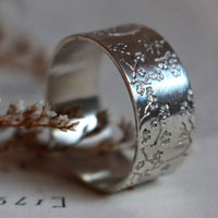 Sakura, Japanese cherry blossom ring in silver
