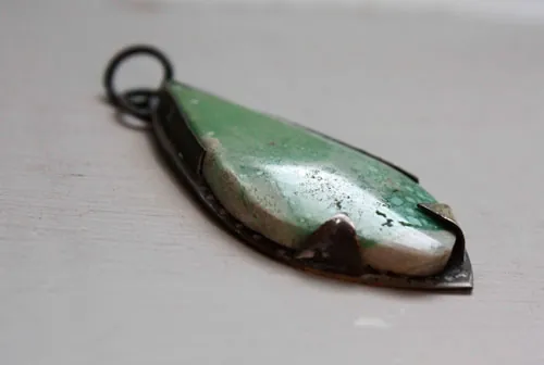 Sea pine, Atlantic coast pendant in silver and variscite