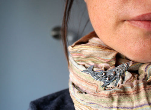 Sedna, fantastic whale brooch in sterling silver