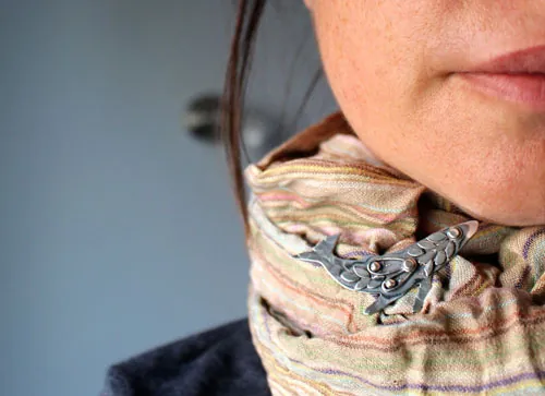 Sedna, fantastic whale brooch in sterling silver