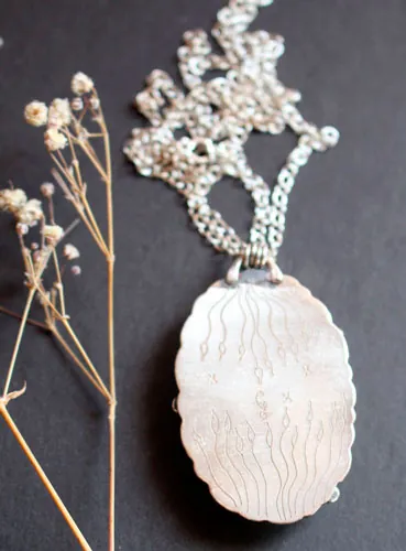 Seraphina, Baroque necklace in sterling silver and prehnite