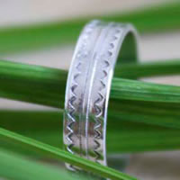 Serenity, mountains and river ring in sterling silver