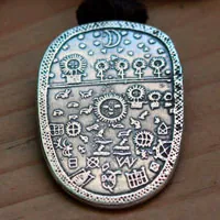 Shamanic drum, Scandinavian Sami necklace in sterling silver