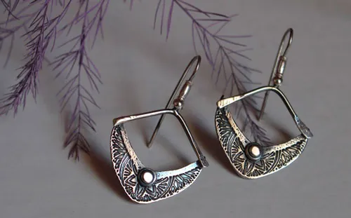 Sitara, star and crescent moon earrings in sterling silver