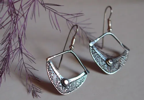Sitara, star and crescent moon earrings in sterling silver