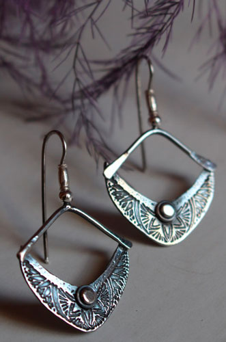Sitara, star and crescent moon earrings in sterling silver