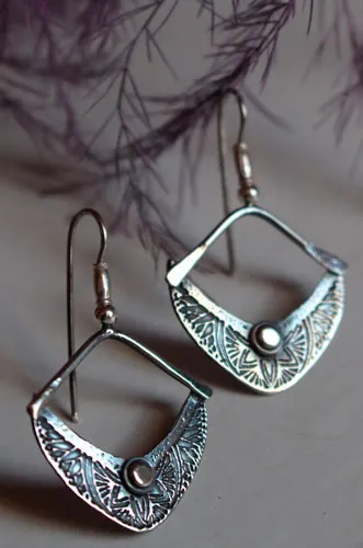 Sitara, star and crescent moon earrings in sterling silver