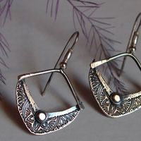 Sitara, star and crescent moon earrings in sterling silver