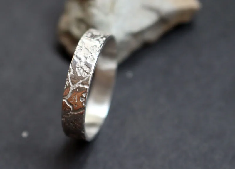 Small misao, Japanese Cherry Blossom ring in sterling silver