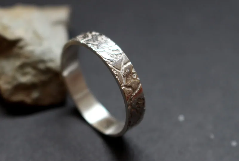Small misao, Japanese Cherry Blossom ring in sterling silver