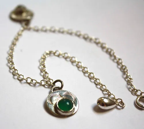 Spring rain, renewal bracelet in silver, moonstone and green agate