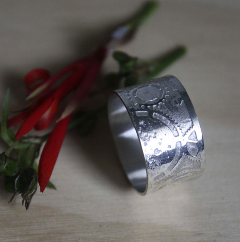 Steampunk, neo-Victorian gear ring in sterling silver
