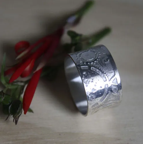 Steampunk, neo-Victorian gear ring in sterling silver