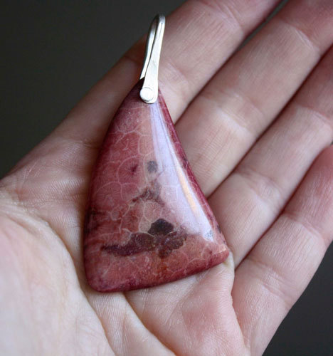 Symbiosis, marine union pendant in silver and red coral