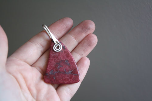 Symbiosis, marine union pendant in silver and red coral