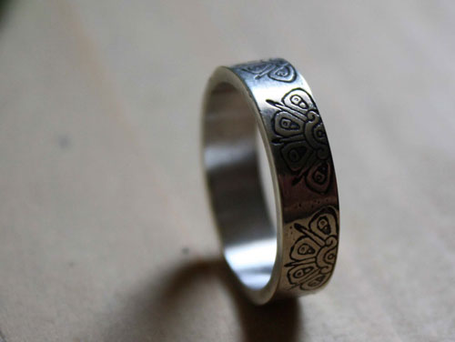 Sacred Sun, tribal Mayan sun ring in sterling silver