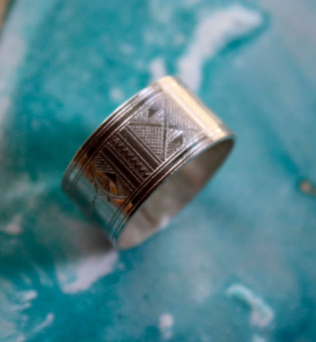 Sahara, Tuareg ethnic tribal ring in sterling silver