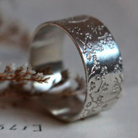 Sakura, Japanese cherry blossom silver ring