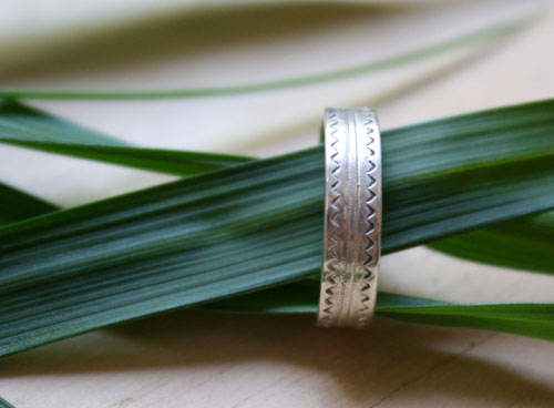 Serenity, mountain and river ring in sterling silver