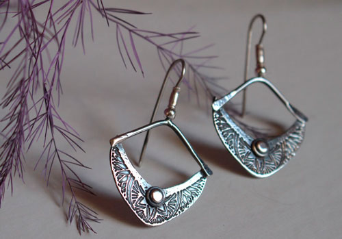 Sitara, star and half-moon earrings in sterling silver 