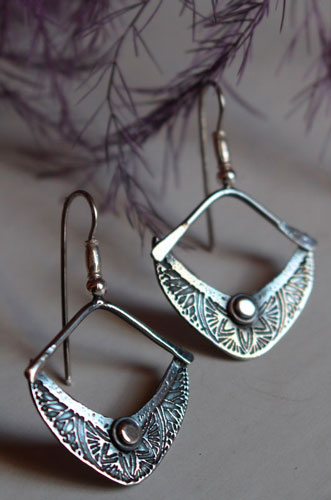 Sitara, star and half-moon earrings in sterling silver 