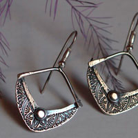 Sitara, star and half-moon earrings in sterling silver