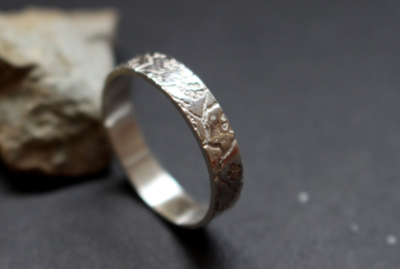 Small misao, Japanese Cherry Blossom ring in sterling silver