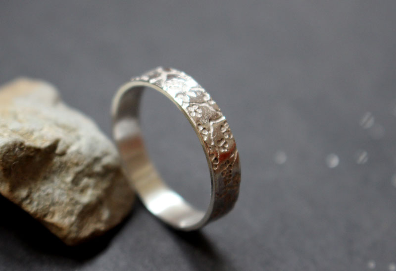 Small misao, Japanese Cherry Blossom ring in sterling silver