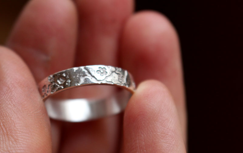 Small misao, Japanese Cherry Blossom ring in sterling silver