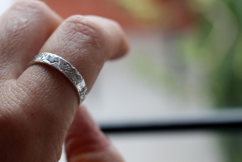 Small misao, Japanese Cherry Blossom ring in sterling silver