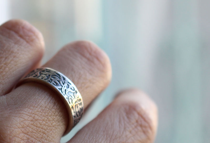 Snowdrop, flower ring in silver