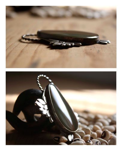 Sompaïna, mother earth’s rainbow pendant in silver and imperial jasper