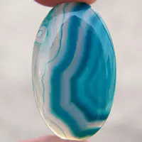 Blue agate A cabochon