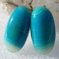 Blue agate D cabochon