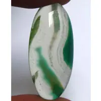 Green agate D cabochon